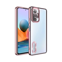 Zore Redmi Note 10 Pro Kılıf Kamera Korumalı Logo Gösteren Ogaa Omega Kapak - Rose Gold