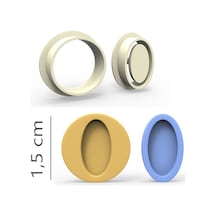 Oval Kurabiye, Bisküvi, Kolye Ucu, Mühür Kalıp Seti - 1,5 Cm
