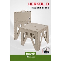 Outdoor Herkül D Katlanır Masa Bej Bej