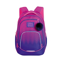 Coral High Pembe Lacivert Desenli Okul Sırt Çantası 24461 Pembe