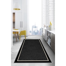 West Home Dijital Baskı Yıkanabilir Kaymaz Taban Salon Halısı Mutfak Halısı Yolluk Wh 478 Black