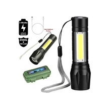 Derwell Usb Şarj Edilebilir Led Lamba El Feneri Küçük Taşınabilir Siyah