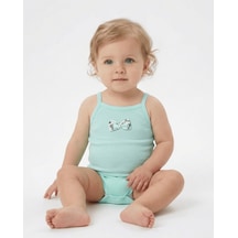 S-Mall Bibaby Green Flowers Bebek Badi - Mint Mint Yeşili