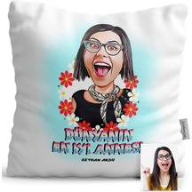 Kişiye Özel Dünyanın En Iyi Annesi Karikatür Saten Yastık