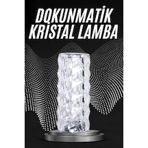Kristal Lamba Masa Lambası Şarjlı Masa Lambası Dokunmatik Sensör Usb Şarjlı Beyaz 37784513