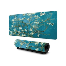 Van Gogh Desenli Masa Pedi 60x30 Cm 3 Mm Kaymaz Tabanlı Desk Mat Kumaş Mouse Pad Ofis Home Office İçin Geniş Pürüzsüz Yüzey Açık Yeşil