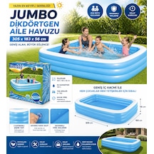 Jumbo Aile Havuzu 305x183x56 Cm Şişme Dikdörtgen Bahçe Havuzu Geniş Ve Dayanıklı Tasarım