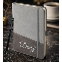 Bk Gift Kişiye Özel Gri Termo Deri Defter Ve Touchpen Kalem Seti -3, Kurumsal Ve Özel Hediye, Yeni İş Hediyesi Kobitmeyencom36038 Bk Gift
