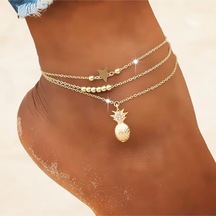 Brezza Lusso Jewelry Boncuklu Ananas Bayan Ayak Halhal No2 Çok Renkli