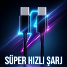 Type-c Type-c Süper Hızlı Şarj Kablosu 1.5 Metre - Samsung, Apple iPhone 15/16, Ps5, İpad Uyumlu