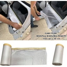 Araç Cam Filmi Montaj Poşeti Kapı Koruma Örtüsü Naylon 110 Cm X 30 Mt