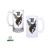 Iron Beez Kulplu Bira Bardağı Buzlu Veya Şeffaf Seçenekli 0298