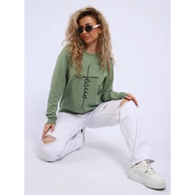 Bakr Textil Rahat Kesim, İçi Şardonlu Olmayan, Kapüşonsuz Sweatshirt 446771901 Khaki