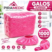 Piramedic Galoş 10 Micron 1000 Adet Pembe Galoş