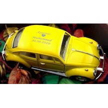 Kişiye Özel Sarı Metal Vosvos Çek Bırak Oyuncak Araba Büyük Boy U