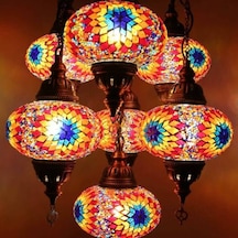 Dekoratif MOZAİK TAVAN LAMBASI EL YAPIMI OTANTİK ÇOKLU AVİZE