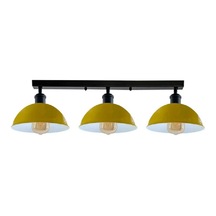 Riolihgt Retro,modern,vintage Sarı Başlık 3xe27 Metal Plofonyer Sıralı Avize Taban Uzunluk:60cm SARI