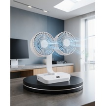 Sessiz Çalışan Çift Kafalı Usb Şarjlı Masaüstü Fan Uczzzsp01fan-8