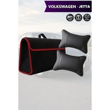 Volkswagen Jetta Uyumlu Koltuk Yastığı Bagaj Çantası Siyah Renk Lüks Model