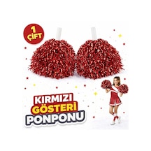 1 Çift 2 Adet Kırmızı Renk 23 Nisan 19 Mayıs 29 Ekim Okul Gösteri Ponponları Ekstra Dolgun Bx40