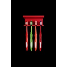 Kırmızı Yapışkanlı Çok Amaçlı Diş Fırçası Jilet Jiletlik Asacağı Askılığı Askılık Diş Fırçalık Banyo Organizer