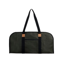 Yakacak Odun Kütük Taşıyıcı Tuval Torbası Taşıyıcı Kapalı Şömine Yakacak Odun Kılıfları Renk: Koyu Yeşil