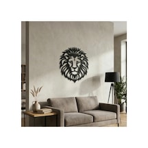 Aslan Başı Duvar Tablosu Mdf Lazer Kesim Modern Aslan Figürlü Duvar Süsü Güçlü Dekor Renk
