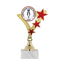 Odak Kupa - Genel Kupalar - Gn-057 C - 22 Cm Altın - Beyaz
