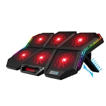 Rgb Led 6 Fanlı Notebook Soğutucu Fan Kontrollü 2 Usb 7 Kademeli