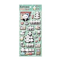 Panda Temalı Kabartmalı Sticker Seti Bullet