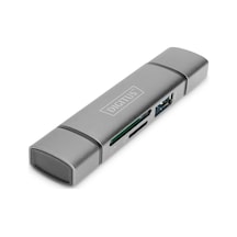 Digitus Çift Kart Okuyucu Hub, Usb-c / Usb 3.0, Otg Combo Kart Okuyucu Hub Usb-c + Usb 3.0 , 1 X Sd, 1 X Microsd, 1 X Usb 3.0, Gri Renk Digitus Dual Card Reader Hub Usb-c / Usb 3.0, Otg Combo Card Reader Hub Usb-c+usb 3.0 1x Sd, 1x Mi-45920