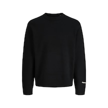 Jack & Jones Jack Jones Erkek Kol Yazılı Örgü Kazak 12282728 Siyah