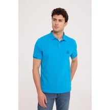 Summer Polo Turkuaz Basıc Polo Yaka Tişört Turkuaz