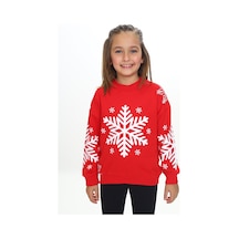 Toontoy Kız Çocuk Baskılı Sweatshirt Kırmızı