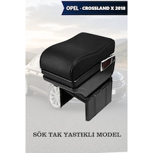 Opel Crossland X 2018 Uyumlu Lüks Tip Kol Dayama Bardaklıklı Küllüklü Siyah Renk