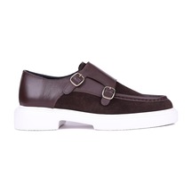 Shoetyle - Kahverengi Hakiki Süet, Deri Tokalı Erkek Klasik Ayakkabı 115-k575-1361 Kahverengi