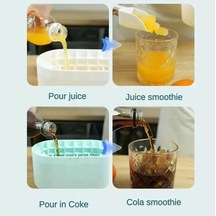 Pazly Yeniden Kullanılabilir Silikon Buz Küpü Tepsisi, Kendin Yap Buz Yapıcı, Mavi, Sarı, Gri Renkli, Gıda Güvenli, Kolay Saklama Gri