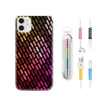 Apple Uyumlu iPhone 13 Mini Kılıf Kablo Koruyuculu Line Neon 2 1842