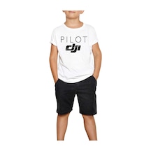 Zepplin Giyim Djı Pilot Beyaz Çocuk Tişört