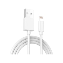 Apple Uyumlu iPhone Apple Uyumlu iPad Lightning Usb Şarj Ve Data Kablosu - 3 Metre Beyaz Standart