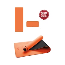 Gymo Ekolojik 6mm Tpe Yoga Matı Pilates Minderi Diz Dirsek Koruyucu Matlı Set Turuncu