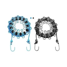 Ganzhoushop 12 Klipsli Paket Çamaşır İpi Taşınabilir Çamaşır Askısı Çamaşır İpi Seyahat Kamp Aletleri Seyahat Tatil Açık Hava Aksesuarları Kamp Çamaşır İpi, 2 Kişilik Çok Renkli