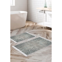 Eko Trend Djt 2 Li Yıkanabilir Kaymaz Taban Banyo Paspas Klozet Takımı 743 Modern Mavi 50 X 80 - 40 X 50