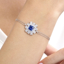 Effective Diamond Milano Rüyası Sentetik Safir Taşlı Gümüş Bileklik