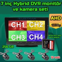 Ahd 1080p 4 Adet Kelebek Kameralı 256 Gb 7 İnç Hybrid Dvr Moni...