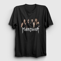 Presmono Unisex Band Manowar T-shirt Siyah