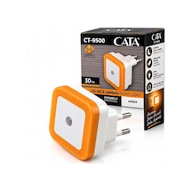 Cata Ct-9500 Led Gece Lambası Amber Turuncu Fotoselli Sensörlü Priz Tipi Gece Işığı, 30 Lm, Otomatik Açma Ka Diğer