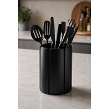 Tezgah Üstü Kaşıklık Siyah, Modern Mutfak Gereçleri Organizeri, Çatal, Kaşık Ve Spatula Düzenleyici