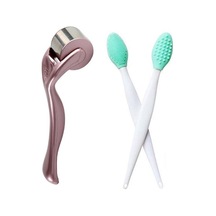 Ice Roller Cilt Sıkılastırıcı Kırısık Giderici Yuz Masaj Aleti Ve Siyah Nokta Dudak Peeling Fırcası Karışık