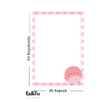 Pembe Civcivli A5 Not Defteri 45 Yaprak Cute Serisi Çok Renkli